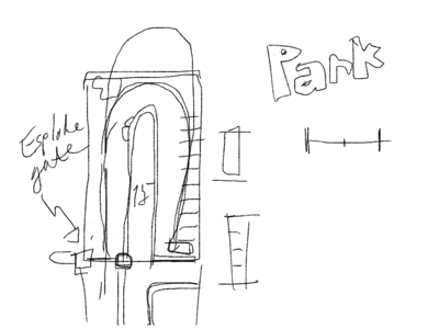 A sketch of a parking video game