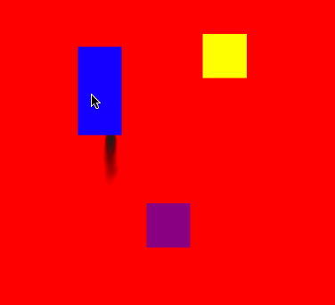 Example animation showing a blue rectangle that represents a car emitting smoke from the bottom right