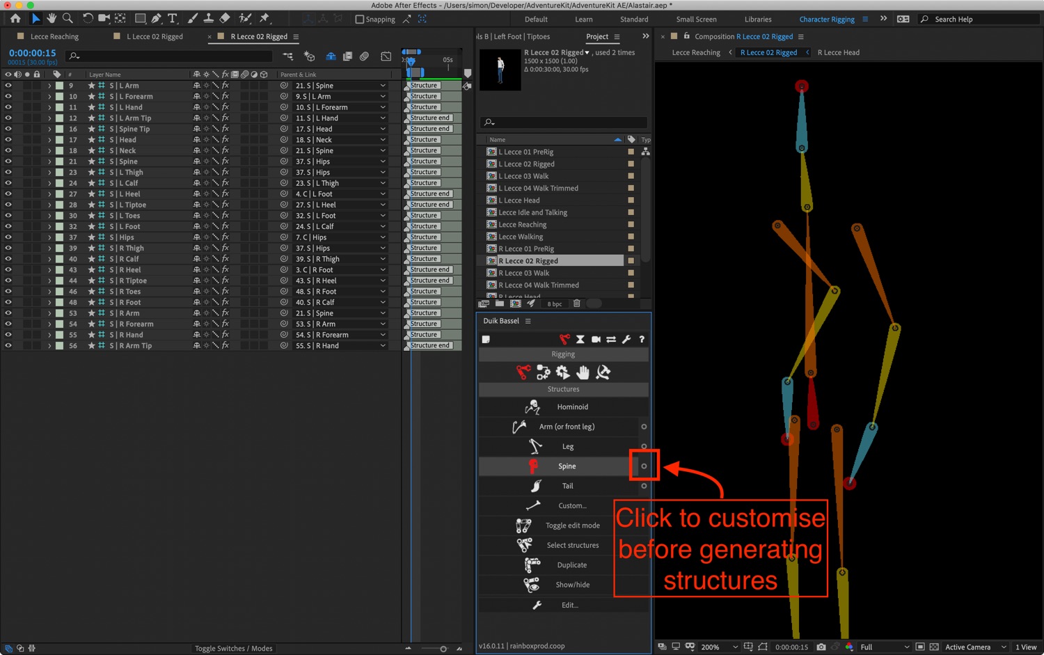 launch rubber hose 2 in after effects